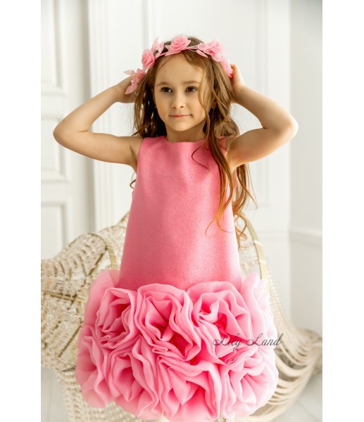 Детское праздничное платье Мадина, цвет барби Детское праздничное платье Мадина, цвет барби