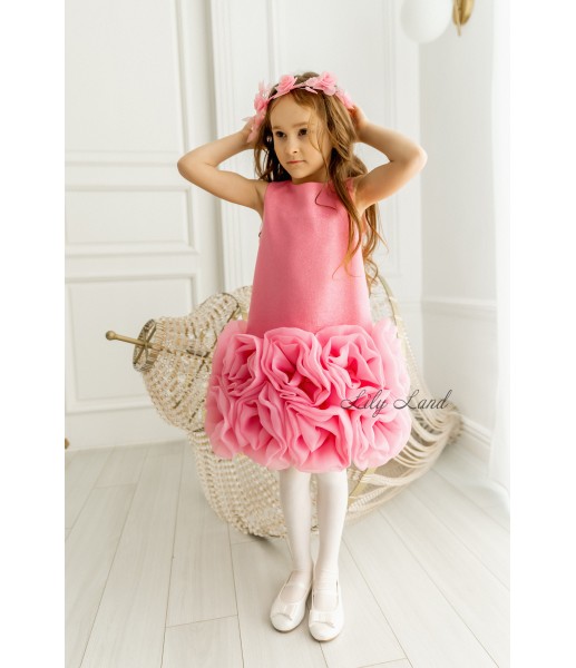 Детское праздничное платье Мадина, цвет барби Детское праздничное платье Мадина, цвет барби