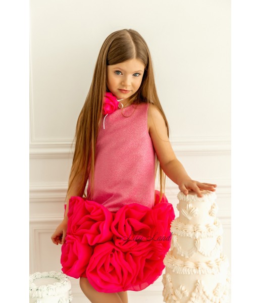 Детское праздничное платье Мадина, цвет малиновый Детское праздничное платье Мадина, цвет малиновый