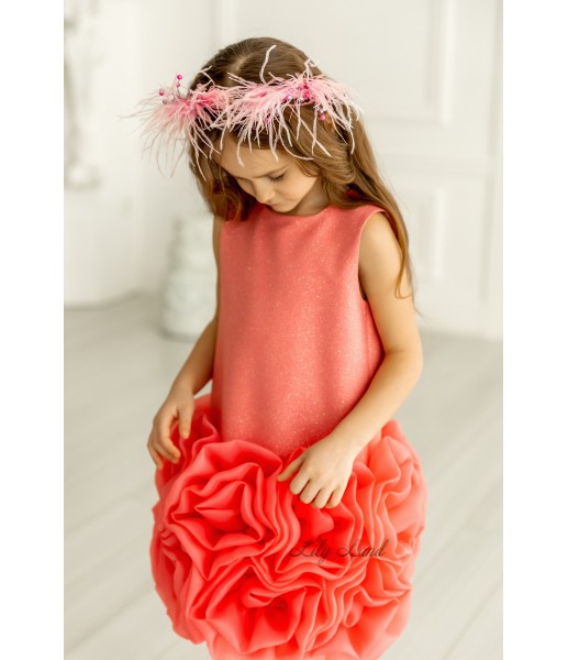 Детское праздничное платье Мадина, цвет кораловый Детское праздничное платье Мадина, цвет кораловый