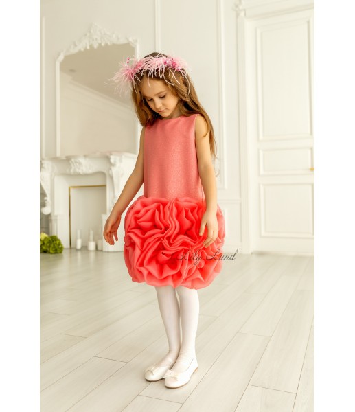 Детское праздничное платье Мадина, цвет кораловый Детское праздничное платье Мадина, цвет кораловый
