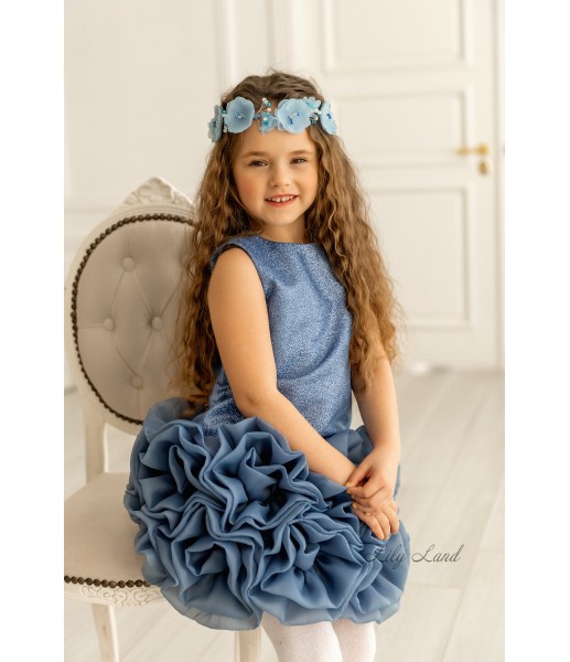 Детское праздничное платье Мадина, цвет джинсовый Детское праздничное платье Мадина, цвет джинсовый