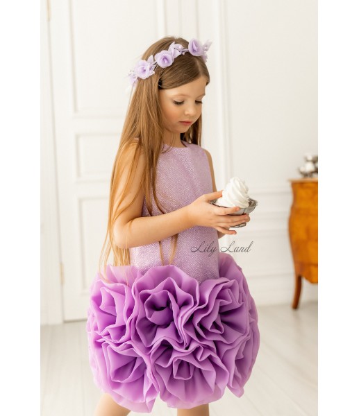 Детское праздничное платье Мадина, цвет темная лаванда Детское праздничное платье Мадина, цвет темная лаванда