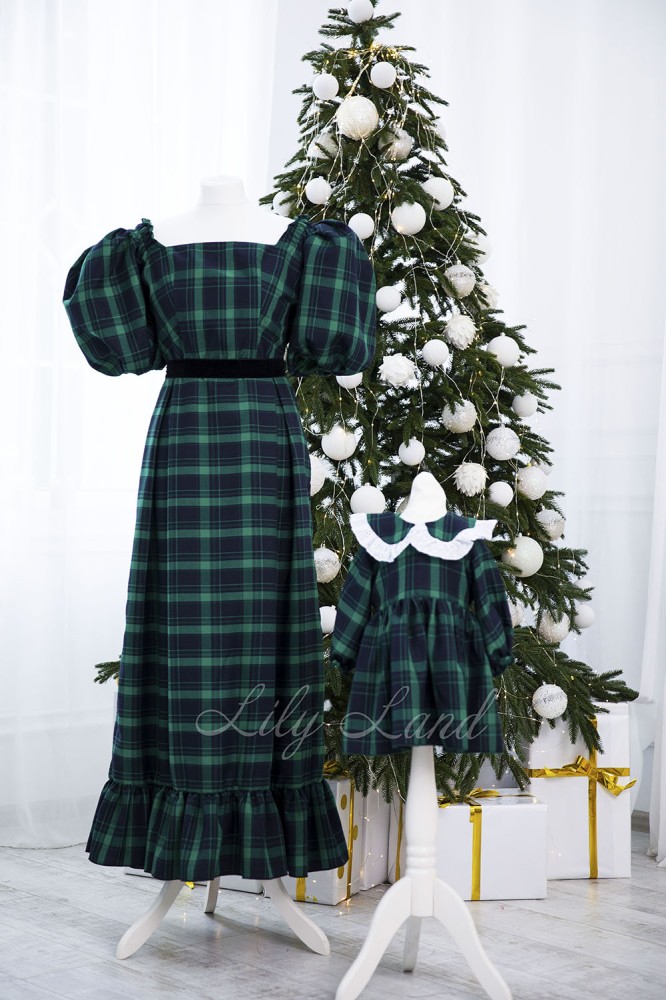 Комплект нарядных платьев Новый год 8, цвет зелёный