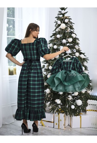 Комплект нарядных платьев Новый год 3, цвет зеленый