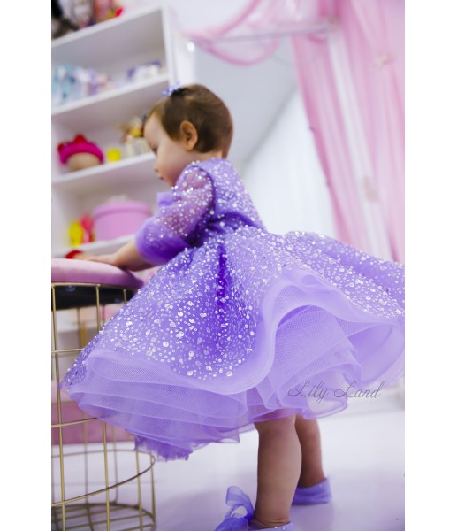 Детское нарядное платье Каролина, цвет лаванда