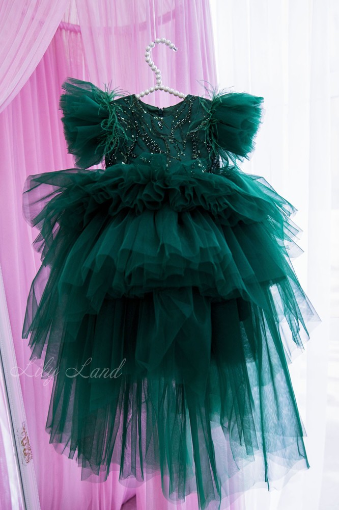 Детское нарядное платье Келли, цвет зелёный