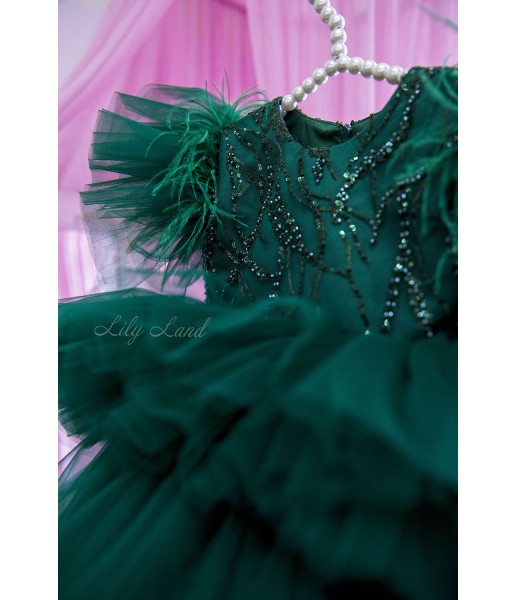 Дитяча святкова сукня Келлі з рукавчиком в Зеленому кольорі