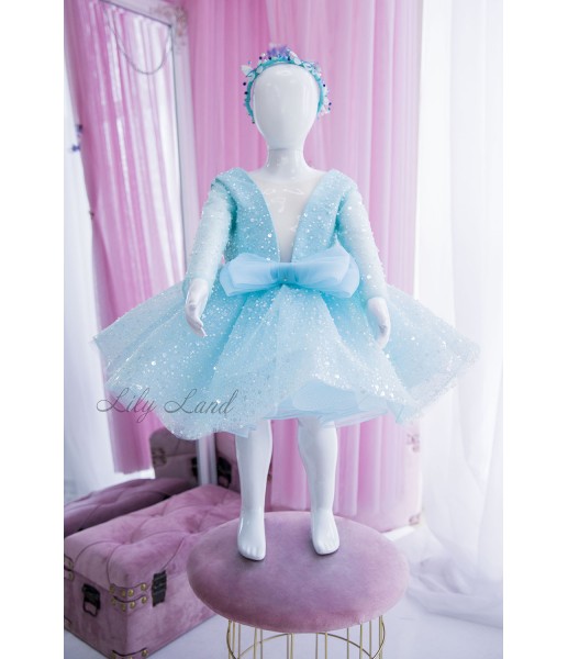 Детское нарядное платье Селеста, цвет голубой 