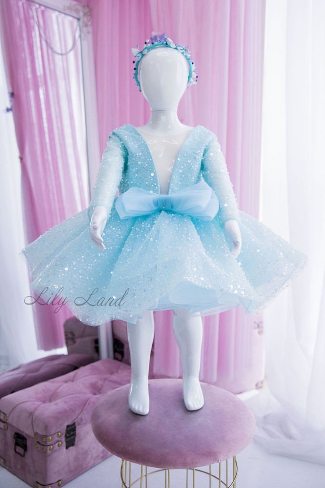 Дитяча святкова сукня Селеста, колір блакитний