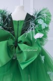 Детское нарядное платье Арин с отделкой из пайеток, цвет зелёный с бабочками
