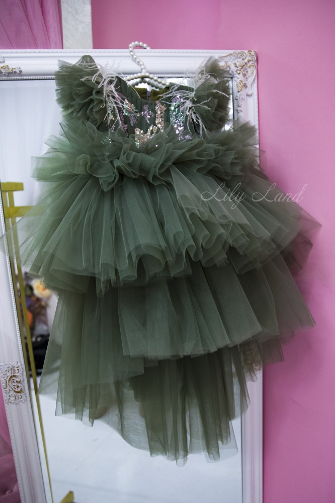 Дитяча святкова сукня Келлі, колір Шафраново-зелений