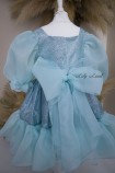 Детское нарядное платье Адель с блестящим глитером, цвет мята