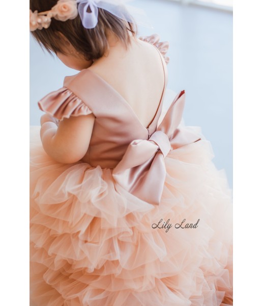 Дитяча святкова сукня Пишна Троянда, колір капучіно