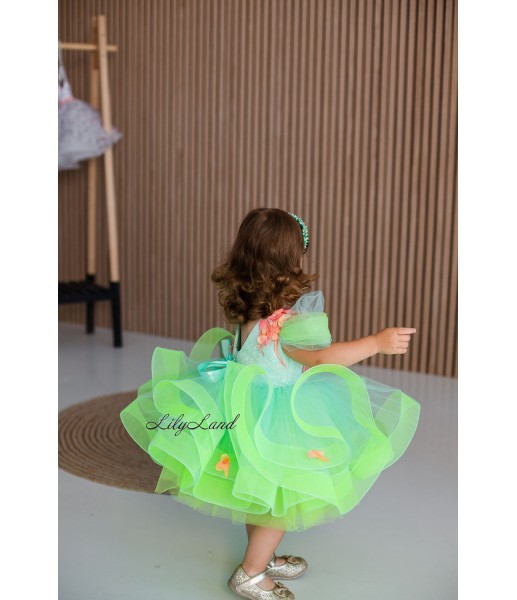 Детское нарядное платье Гаваи New, цвет зеленый