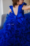 Детское нарядное платье Роза, цвет синий