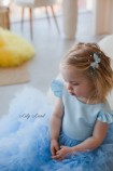 Детское нарядное платье Пышная Роза, цвет голубой