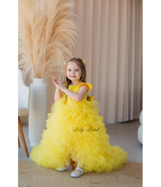 Дитяча святкова сукня Пишна Троянда, колір жовтий