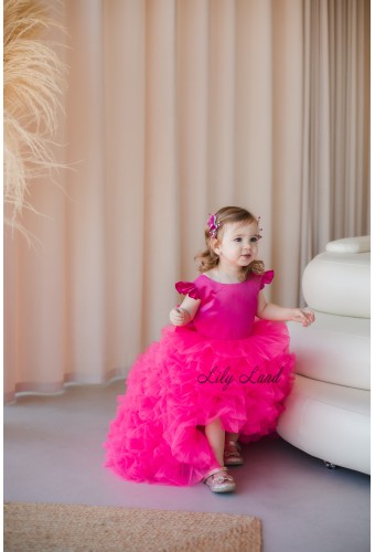Детское нарядное платье Пышная Роза, цвет барби