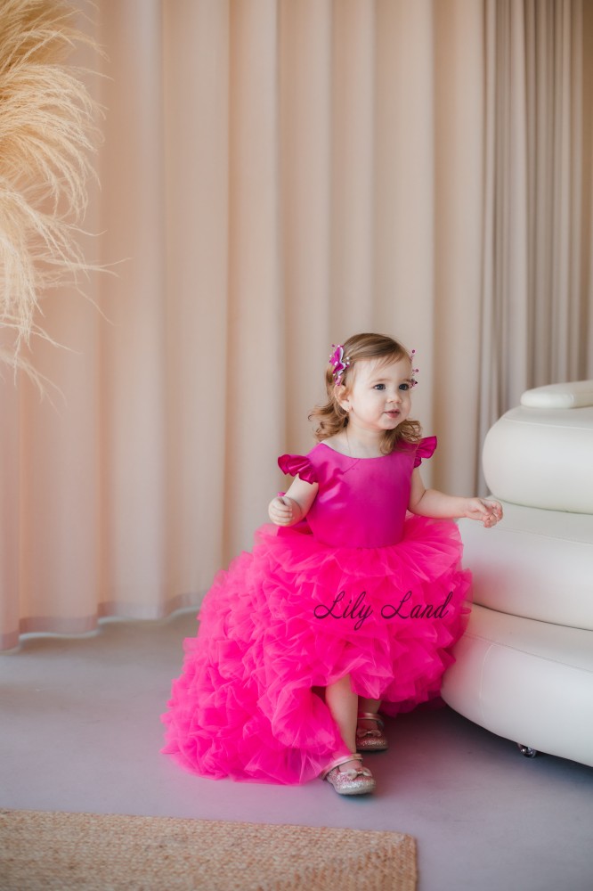 Дитяча святкова сукня Пишна Троянда, колір барбі