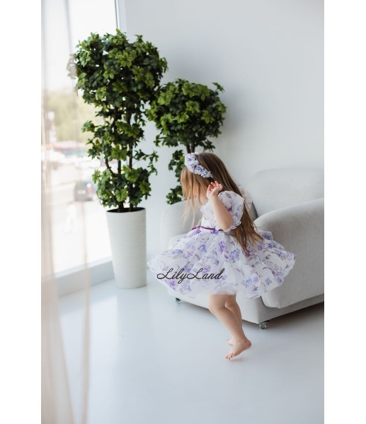 Дитяча святкова сукня Марсель, з лавандовим квітковим принтом
