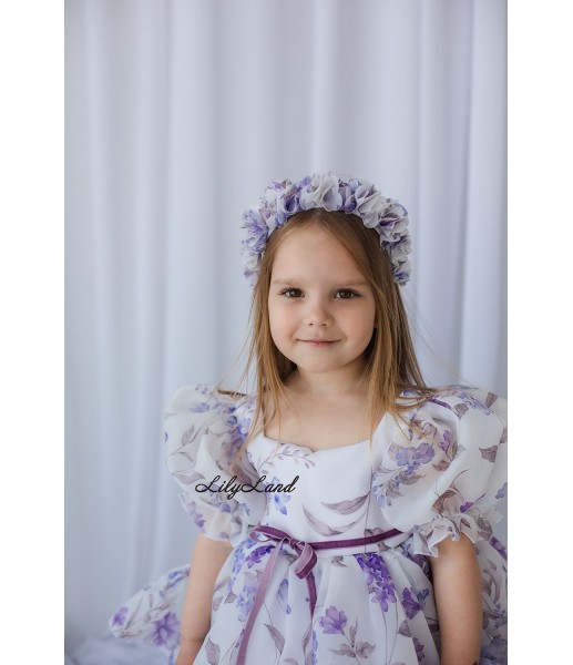 Дитяча святкова сукня Марсель, з лавандовим квітковим принтом