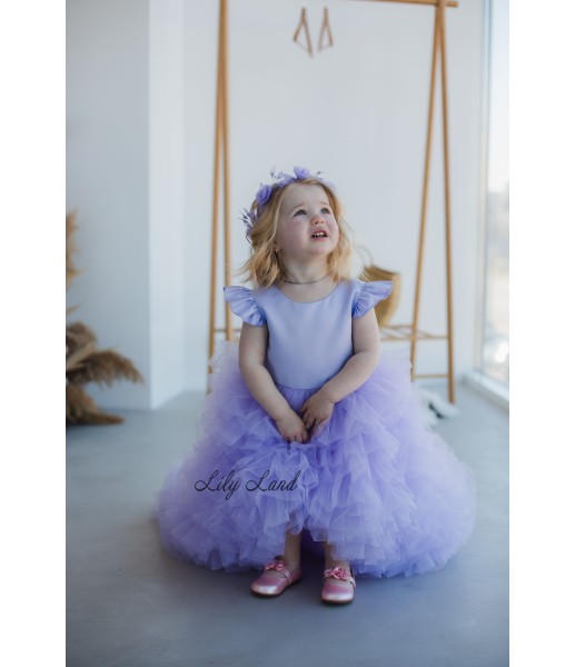 Детское нарядное платье Роза, цвет лаванда