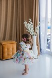 Дитяча святкова сукня Марсель, з пташками та квітковим принтом