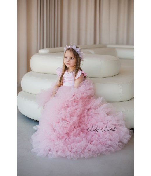Детское нарядное платье Роза, цвет нежно розовый
