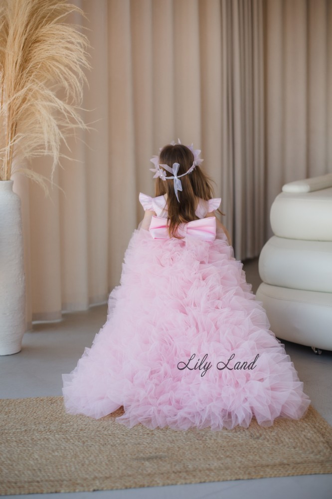 Дитяча святкова сукня Рози, колір ніжно-рожевий
