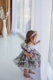 Детское нарядное платье Марсель, с пыльно лавандовым цветочным принтом