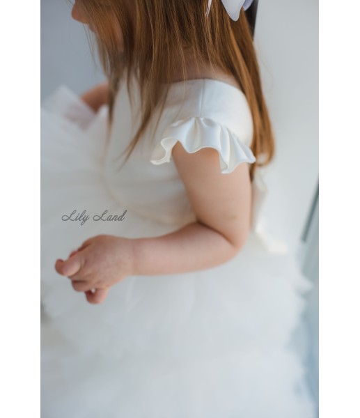 Дитяча святкова сукня Пишна Троянда, колір білий