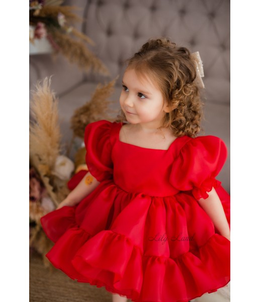 Детское нарядное платье Марсель, цвет красный