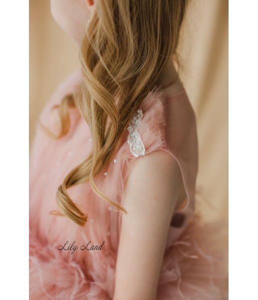 Детское нарядное платье Молли в пудровом цвете
