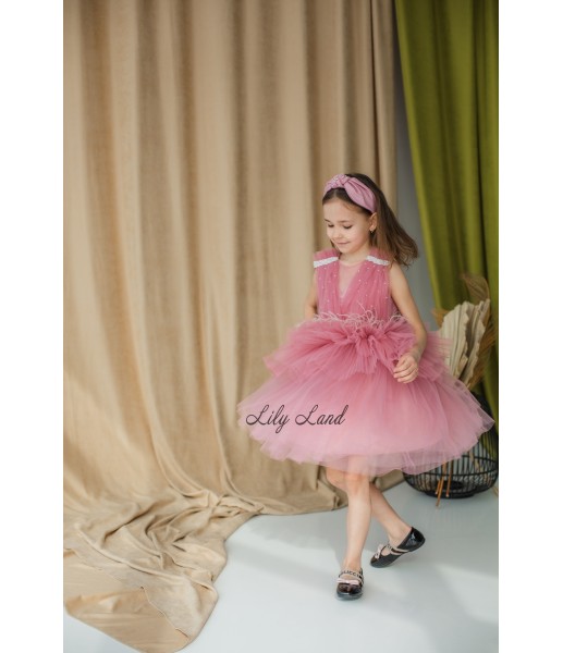 Детское нарядное платье Молли в цвете чайная роза