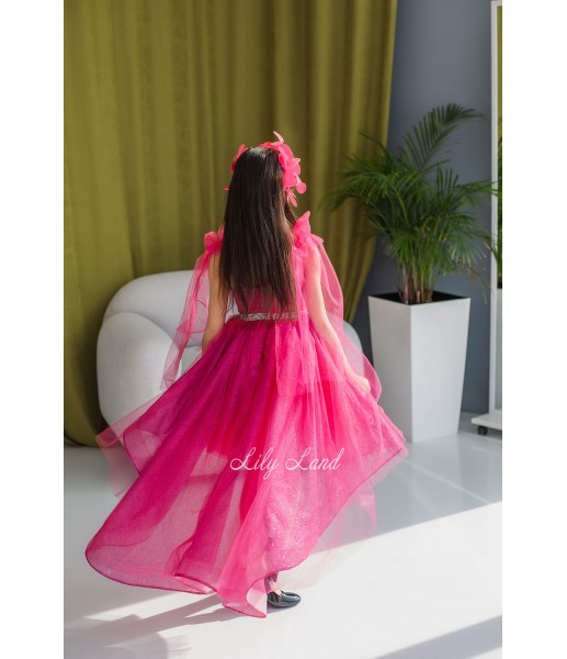 Детское нарядное платье Ливия, в малиновом цвете