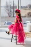Детское нарядное платье Ливия, в малиновом цвете