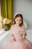 Детское нарядное платье Маргарет в цвете пудра