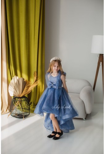 Дитяча святкова сукня Лівія в кольорі синій джинс