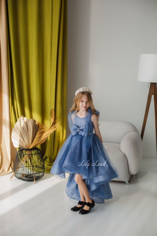 Дитяча святкова сукня Лівія в кольорі синій джинс