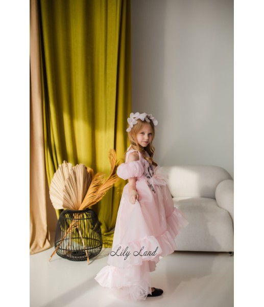 Детское нарядное платье Сабрина, в розовом цвете