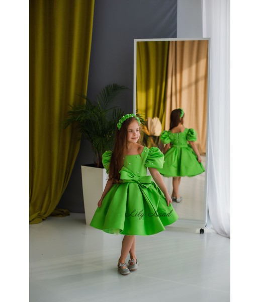Детское нарядное платье Элли, цвет зеленый
