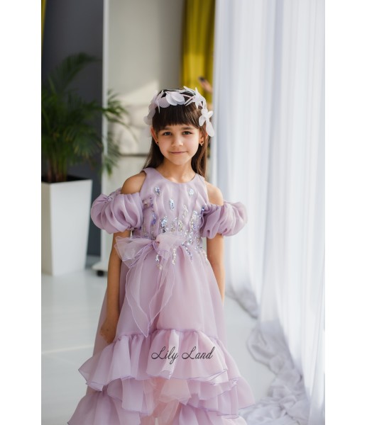 Детское нарядное платье Сабрина, в лавандовом цвете
