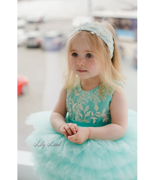Дитяча святкова сукня Крісті, колір блакитний