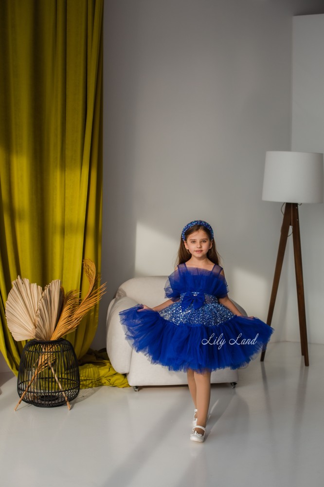 Дитяча святкова сукня Маргарет в кольорі синій електрик