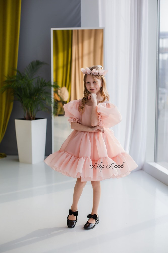 Детское нарядное платье Марсель, цвет пудра