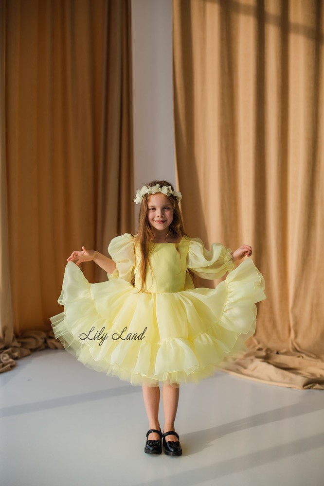Детское нарядное платье Марсель, цвет желтый