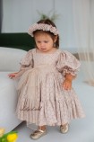 Детское нарядное платье Марсель из прошвы, цвет капучино