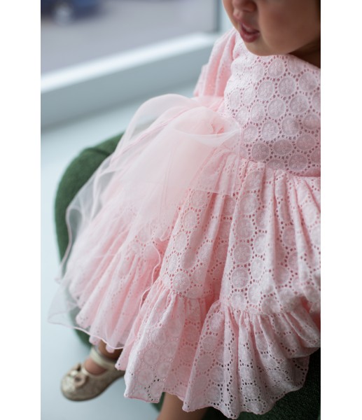 Дитяча святкова сукня Марсель з прошви, колір рожевий