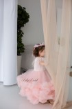 Детское нарядное платье Облако, цвет Пудра с перьями